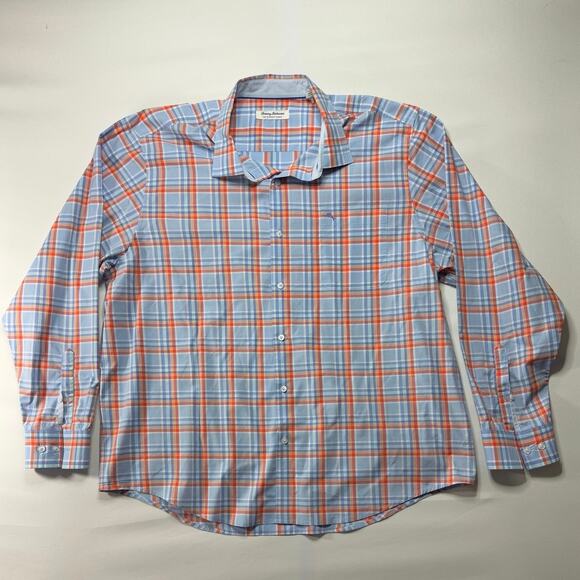 Tommy Bahama The Newport Coast Men's Blue Plaid Button Up Shirt - Size 2XL - Picture 1 of 5
